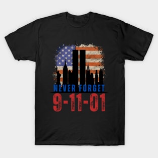 retro Never Forget 911 New York World Trade center Anniversary T-Shirt